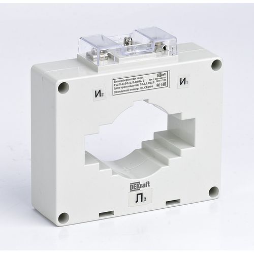 50115DEK | Трансформатор тока ТШП-0,66 0,5S 800/5 10ВА, диаметр 60мм DEKraft