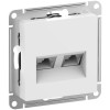 ATN000188 | ATLASDESIGN РОЗЕТКА двойная компьютерная RJ45+RJ45, кат.6А, механизм, БЕЛЫЙ Systeme Electric