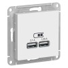 ATN001333 | ATLASDESIGN USB РОЗЕТКА A+A, 5В/2,1 А, 2х5В/1,05 А, механизм, ЛОТОС Systeme Electric