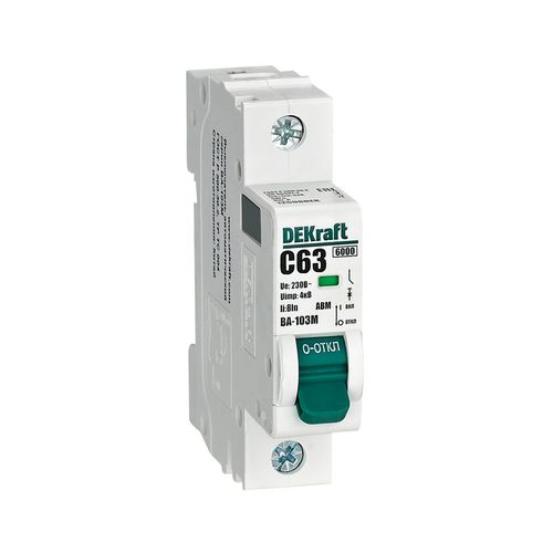 12508DEK | Авт. выкл. без теплозащиты 1P 63А х-ка C 6кА ВА-103M DEKraft
