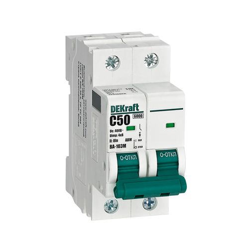 12516DEK | Авт. выкл. без теплозащиты 2P 50А х-ка C 6кА ВА-103M DEKraft
