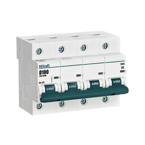 13024DEK | Авт. выкл. 4Р 100А х-ка D ВА-201 10кА DEKraft
