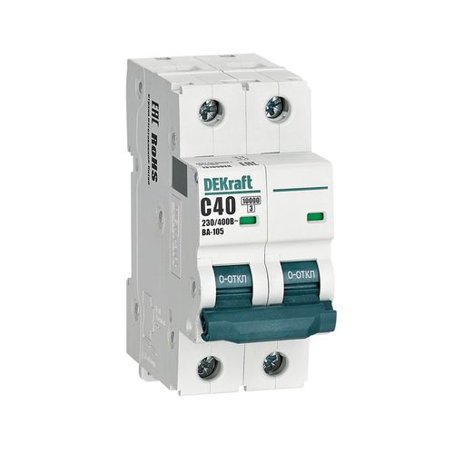 13169DEK | Авт. выкл. 2P 40A х-ка C ВА-105 10кА DEKraft
