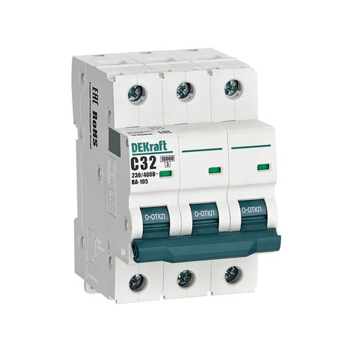 13180DEK | Авт. выкл. 3P 32A х-ка C ВА-105 10кА DEKraft
