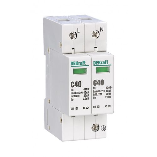 18016DEK | Ограничитель перенапряжений 1P+N 40кА класс C 440В DEKraft

