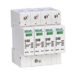 18018DEK | Ограничитель перенапряжений 3P+N 40кА класс C 440В DEKraft
