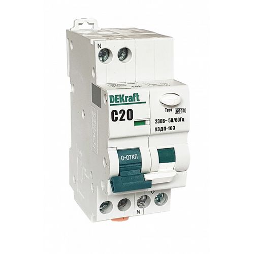 19089DEK | Устройство защиты от дугового пробоя 1P+N 16A х-ка C УЗДП-103 6кА DEKraft
