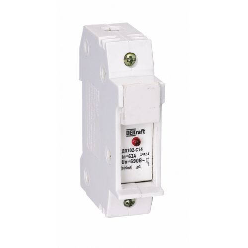 21383DEK | Держатель предохр. C10 со светодиод. индикацией 1P ДП-102 DEKraft

