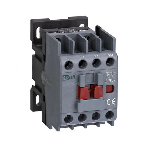 22033DEK | Контактор 9А 220В/230В АС3 АС4 1НЗ КМ-102 DEKraft

