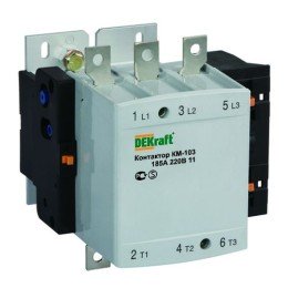 22154DEK | Контактор 185А 220В АС3 1НО+1НЗ КМ-103 DEKraft DEKraft
