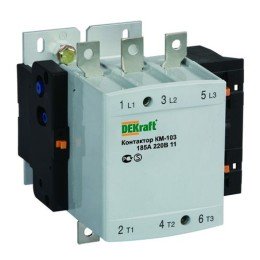 22156DEK | Контактор 225А 220В АС3 1НО+1НЗ КМ-103 DEKraft DEKraft
