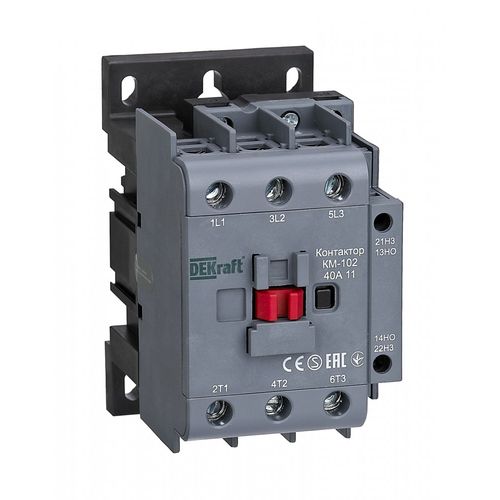 22320DEK | Контактор 40А 110В АС3 АС4 1НО+1НЗ КМ-102 DEKraft
