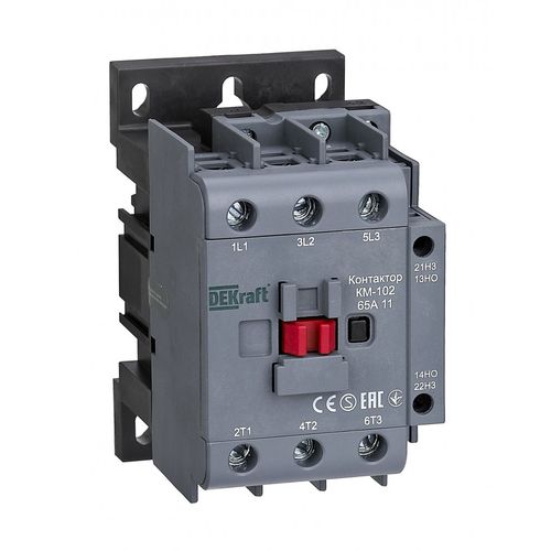22326DEK | Контактор 65А 36В АС3 АС4 1НО+1НЗ КМ-102 DEKraft
