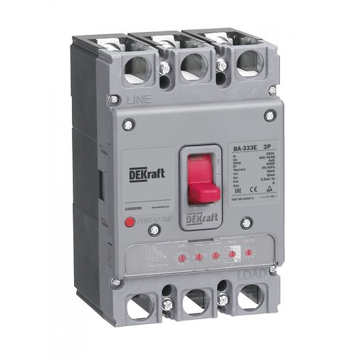 22492DEK | Силовой авт. выкл. с электрон. расц. 3P 100А 50кА ВА-333E DEKraft
