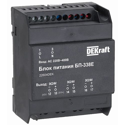 22604DEK | Блок питания, Uвх 220В АС, Uвых 24В DC, 7 Вт DEKraft
