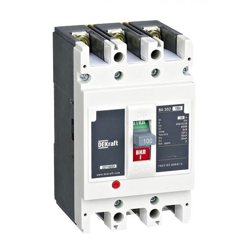 22707DEK | Автоматический выключатель 3P 50А 25кА 5In ВА-302L DEKraft
