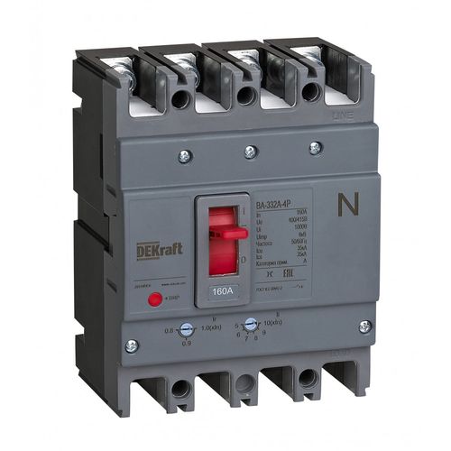 28112DEK | Силовой авт. выкл. 4P 40A 35кА ВА-332А DEKraft
