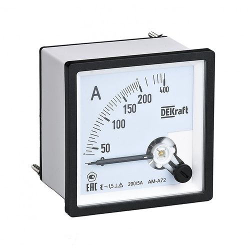 50227DEK | Амперметр аналоговый 75/5А AC 96х96мм КТ 1,5 трансф. подкл. DEKraft
