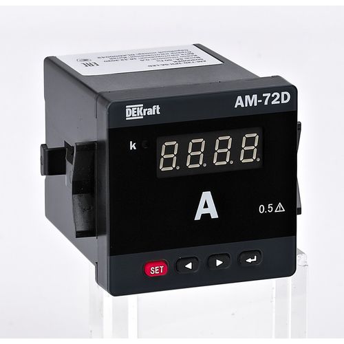 50333DEK | Амперметр цифровой 96x96мм трехфазный, вход 5А, выход DO, LED-дисплей АМ-96D DEKraft
