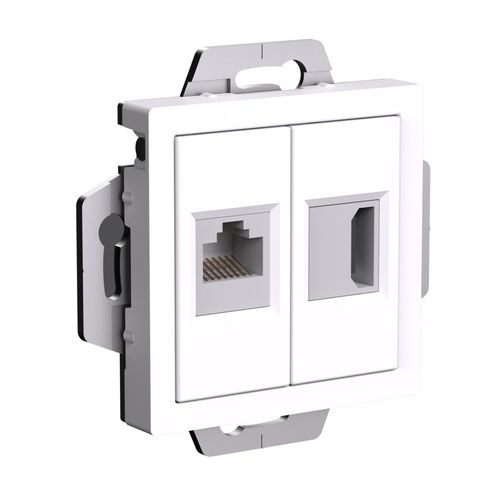 ATN000182 | ATLASDESIGN РОЗЕТКА двойная HDMI+RJ45, кат.5Е, механизм, БЕЛЫЙ Systeme Electric
