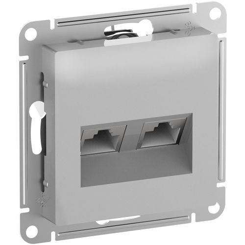 ATN000388 | ATLASDESIGN РОЗЕТКА двойная компьютерная RJ45+RJ45, кат.6А, механизм, АЛЮМИНИЙ Systeme Electric
