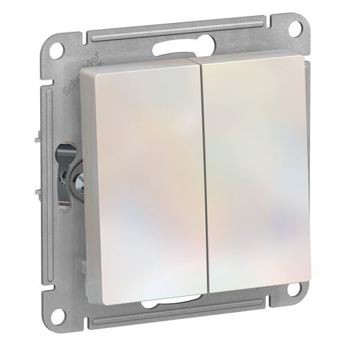 ATN000451 | ATLASDESIGN 2-клавишный ВЫКЛЮЧАТЕЛЬ, сх.5, 10АХ, механизм, ЖЕМЧУГ Systeme Electric
