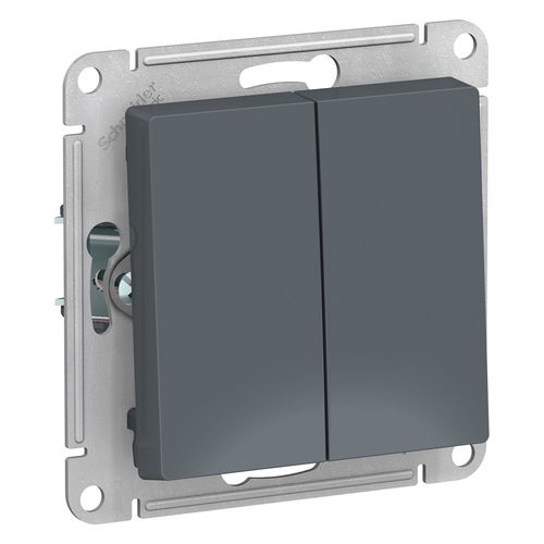 ATN000751 | ATLASDESIGN 2-клавишный ВЫКЛЮЧАТЕЛЬ, сх.5, 10АХ, механизм, ГРИФЕЛЬ Systeme Electric
