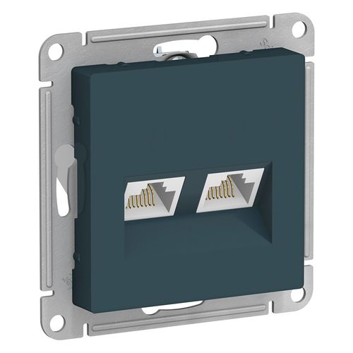 ATN000885 | ATLASDESIGN РОЗЕТКА двойная компьютерная RJ45+RJ45, кат.5Е, механизм, ИЗУМРУД Systeme Electric
