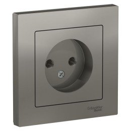 ATN000940 | ATLASDESIGN РОЗЕТКА без заземления, 16А, в сборе, СТАЛЬ Systeme Electric
