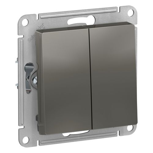 ATN000951 | ATLASDESIGN 2-клавишный ВЫКЛЮЧАТЕЛЬ, сх.5, 10АХ, механизм, СТАЛЬ Systeme Electric
