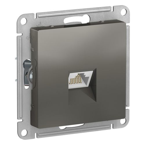 ATN000983 | ATLASDESIGN РОЗЕТКА компьютерная RJ45, кат. 5Е, механизм, СТАЛЬ Systeme Electric
