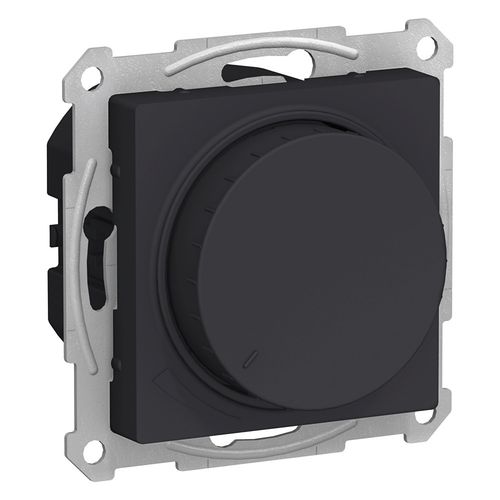 ATN001023 | ATLASDESIGN СВЕТОРЕГУЛЯТОР (диммер) повор-нажим, LED, RC, 400Вт, мех., КАРБОН Systeme Electric
