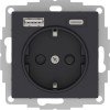 ATN001032 | ATLASDESIGN РОЗЕТКА 16А c 2 USB A+С, 5В/2,4А/3,0А, 2х5В/1,5А, механизм, КАРБОН Systeme Electric