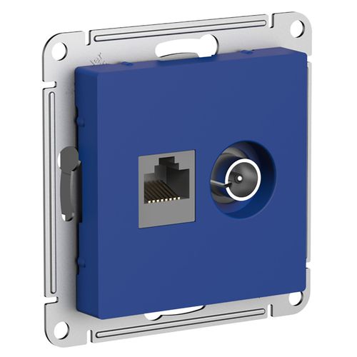ATN001189 | ATLASDESIGN РОЗЕТКА двойная ТВ + компьютерная RJ45, кат. 5Е, АКВАМАРИН Systeme Electric
