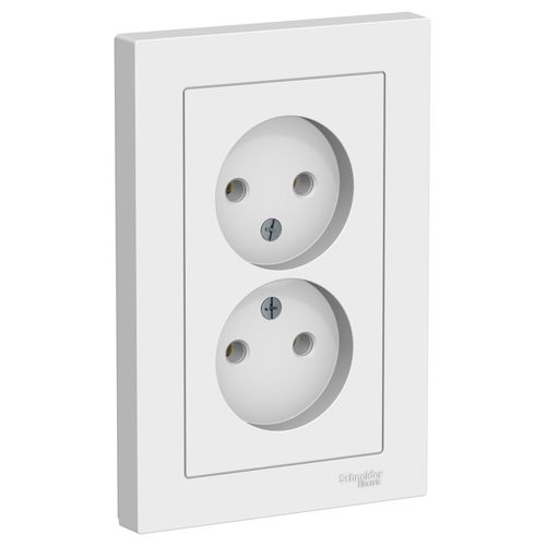 ATN001320 | ATLASDESIGN РОЗЕТКА двойная без заземления,16А, в сборе, ЛОТОС Systeme Electric
