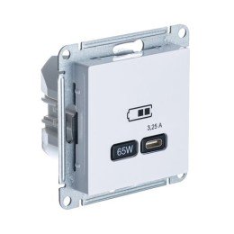 ATN001327 | ATLASDESIGN USB РОЗЕТКА тип-С 65Вт высокоскор.заряд. QC, PD, механизм, ЛОТОС Systeme Electric
