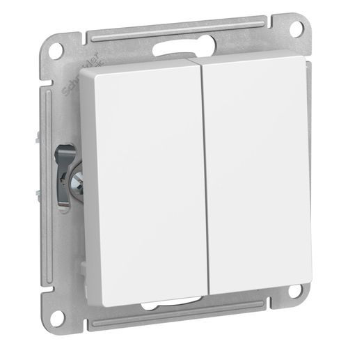 ATN001365 | ATLASDESIGN 2-клавишный ПЕРЕКЛЮЧАТЕЛЬ, сх.6/2, 10АХ, механизм, ЛОТОС Systeme Electric
