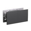 ATN001428 | ATLASDESIGN РОЗЕТКА двойн. с заз.со штор.со сдвиж. крышк, 16А, в сборе, БАЗАЛЬТ Systeme Electric
