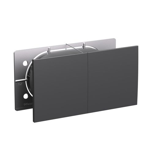 ATN001428 | ATLASDESIGN РОЗЕТКА двойн. с заз.со штор.со сдвиж. крышк, 16А, в сборе, БАЗАЛЬТ Systeme Electric
