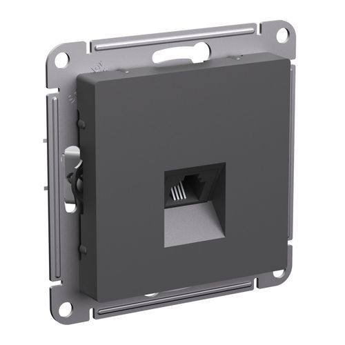 ATN001481 | ATLASDESIGN РОЗЕТКА телефонная RJ11, механизм, БАЗАЛЬТ Systeme Electric
