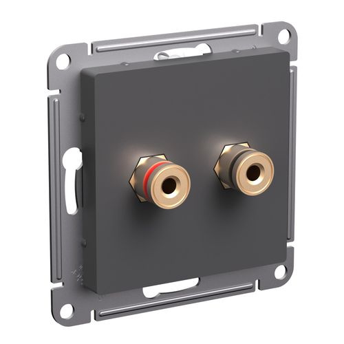 ATN001487 | ATLASDESIGN АУДИОРОЗЕТКА двойная, БАЗАЛЬТ Systeme Electric

