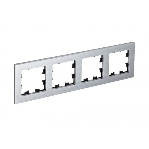 ATN312104 | ATLASDESIGN NATURE 4-постовая РАМКА, МЕТАЛЛ СЕРЕБРО Systeme Electric
