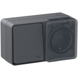 ATN544070 | AtlasDesign PROFI IP54 О/У БЛОК: РОЗ. з/к со шт. 16А, ВЫКЛ.1-клав.10А, АНТРАЦИТ Systeme Electric
