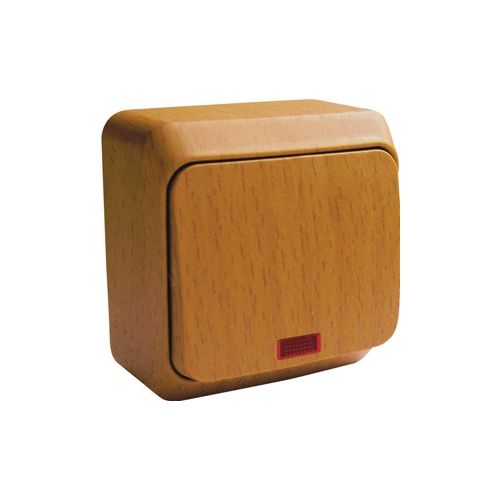 BA10-005T | ЭТЮД О/У 1-клавишный ВЫКЛЮЧАТЕЛЬ с подсветкой 10 АХ,БУК, Россия Systeme Electric
