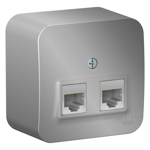 BLNIA045453 | BLANCA О/У РОЗЕТКА двойная компьютерная RJ45, кат.5E, ИЗОЛ.ПЛ.,АЛЮМИНИЙ Systeme Electric
