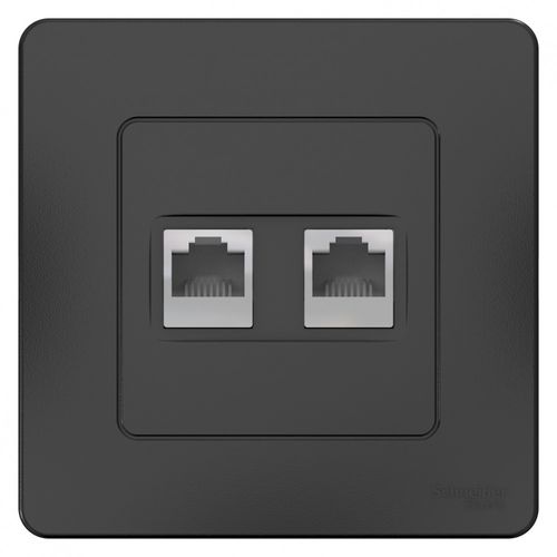 BLNIS045456 | BLANCA С/У РОЗЕТКА двойная компьютерная RJ45, кат.5E, АНТРАЦИТ Systeme Electric
