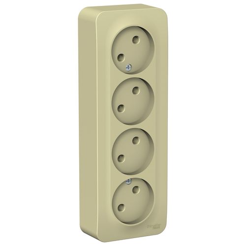 BLNRA000417 | BLANCA О/У РОЗЕТКА 4-ая без заземл. без шторок ИЗОЛ.ПЛ., 16А, 250В, БЕЖЕВЫЙ Systeme Electric
