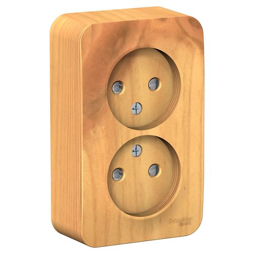 BLNRA001215 | BLANCA О/У РОЗЕТКА двойная без заземл. со шторк. ИЗОЛ.ПЛ.,16А,250В, ЯСЕНЬ Systeme Electric
