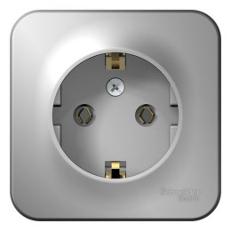 BLNRA010103 | BLANCA О/У РОЗЕТКА с заземлением без шторок, 16А, 250В, АЛЮМИНИЙ Systeme Electric
