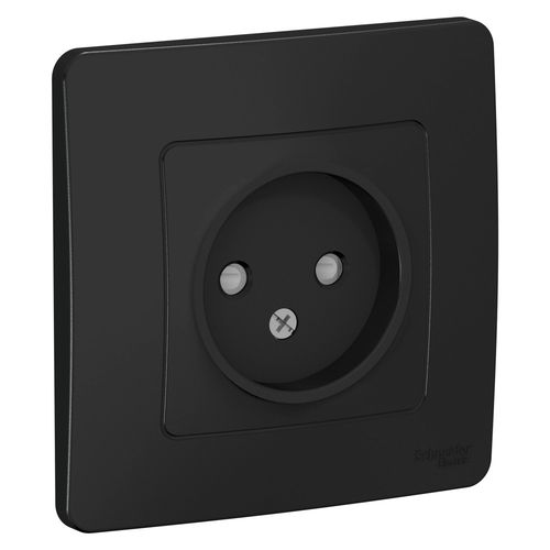 BLNRS000116 | BLANCA С/У РОЗЕТКА без заземления со шторками, 16А, 250В, АНТРАЦИТ Systeme Electric
